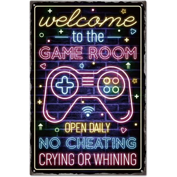 Game Room Metal Tin Sign 812inch Retro Personalized Signs Room Door Sign Cave Signs Art Plaque Poster Wall Decor for Home Laundry Room Bathroom