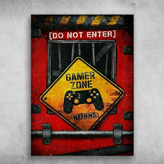 Game Room Poster, Do Not Enter, Gamer Zone, Warning 11 x 17 Inch Poster