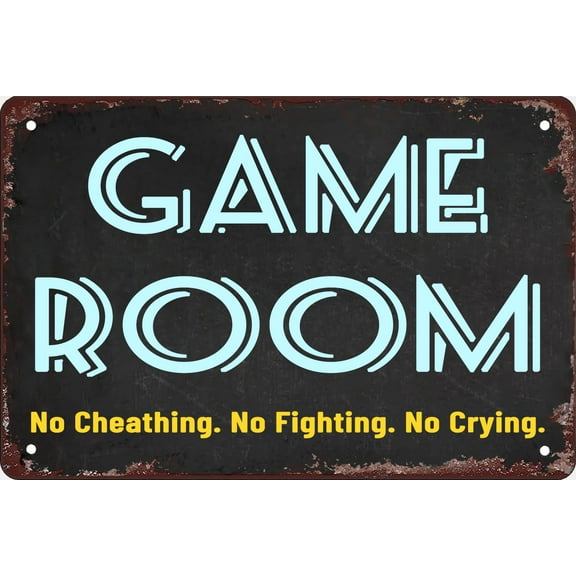 Game Room Sign - Gamer Gifts For Kids Room Decor Metal Tin Signs Funny Gamer Sign For Gaming Room Wall Door Decor Gift For Teen Boy Boyfriend Size: 12 x 16 inch