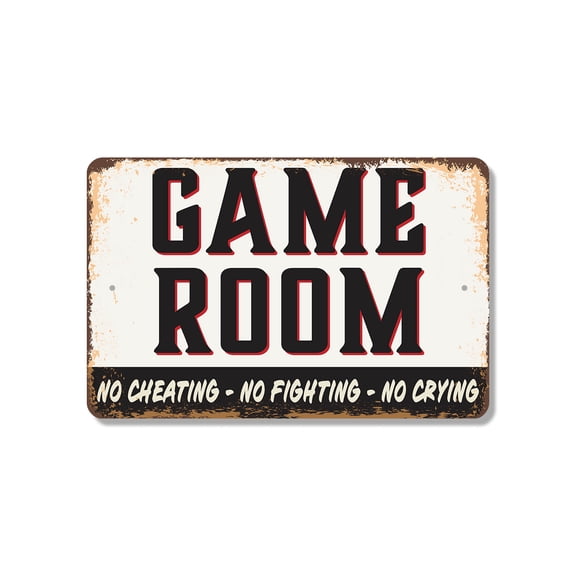 Game Room Street 8 Inch x 12 Inch Novelty Plastic Sign Press Start Have Fun Durable Weatherproof UV Protected Perfect for Dens Basements Dorms Fun Gift for Gamers Families Friends