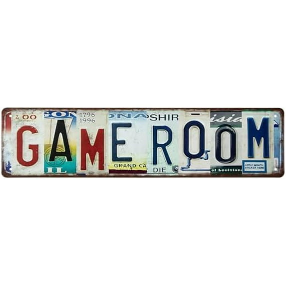 Game Room Vintage Retro Metal Tin Signs Street Sign Home Wall Room Decor 16 x 4 Inches