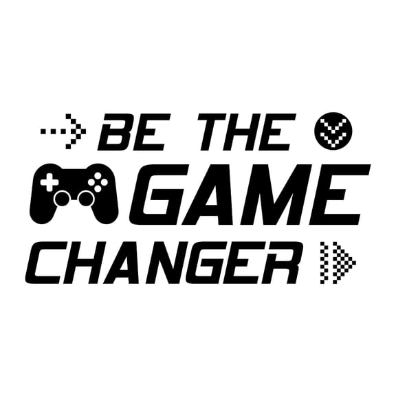 Game Room Wall Stickers Be The Game Changer Inspirational Vinyl Wall Decal Gaming Controller Gamer Boy Wall Decal Art Design for Boys Home