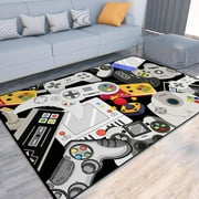 Game Rug Teen Boys Carpet with Game Controller Decoration, 3D Gaming Rugs for Boys Bedroom Living Room Playroom, Non-Slip Gamer Carpet Children Gaming Area Rugs Multi-color, 79" x 59"