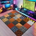 thumbnail image 1 of Game Rug Teen Boys Carpet with Pixel Game Floor Wall Element Decoration Mat, 8 Bit Old Non-Slip Games Rugs,63" x 47", 1 of 8