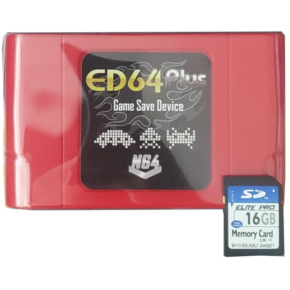 Game Save Cartridge Retro for Nintendo 64 N64 System Console + 16gb SD Memory Card