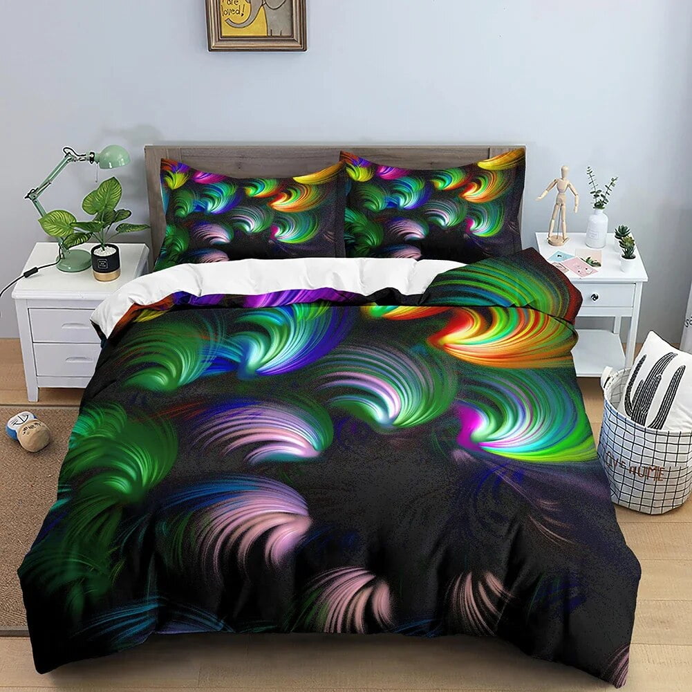 Game Scene King Duvet Cover 3D Neon Bedding Set Youth Hippie Hip Hop ...