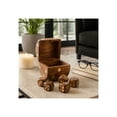 thumbnail image 1 of Decorative Mango Wood Dice Box for Tabletop Game - Home Decor Accent for Living Room, Coffee Table, and Mantel Styling - Family Game Accent for Office and Shelf Display - 4", Brown, 1 of 12