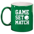 thumbnail image 1 of Game Set Match Tennis Ceramic Coffee Mug Tea Cup Gift for Her, Him, Friend, Coworker, Wife, Husband (11oz Green), 1 of 1