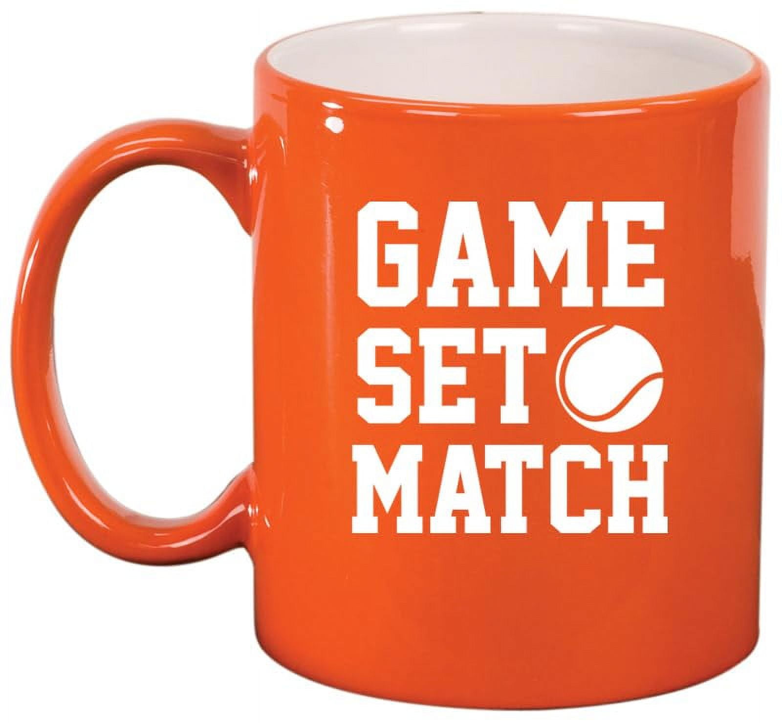 Game Set Match Tennis Ceramic Coffee Mug Tea Cup Gift for Her, Him