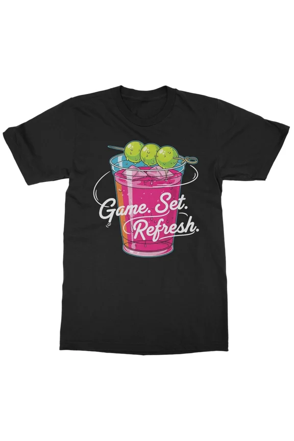 Game Set Refresh Tennis Fans Drink Unisex T-Shirt, S-5XL