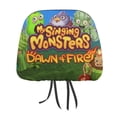 thumbnail image 1 of Game My Singing Monsters Dawn of Fire Car Headrest Cover Decor Vehicles Seat Pillow Cover Protector Accessories Auto Front/Rear Seats Head Rest Cover Universal Fit Most Cars Sedan SUV Van, 1 of 7