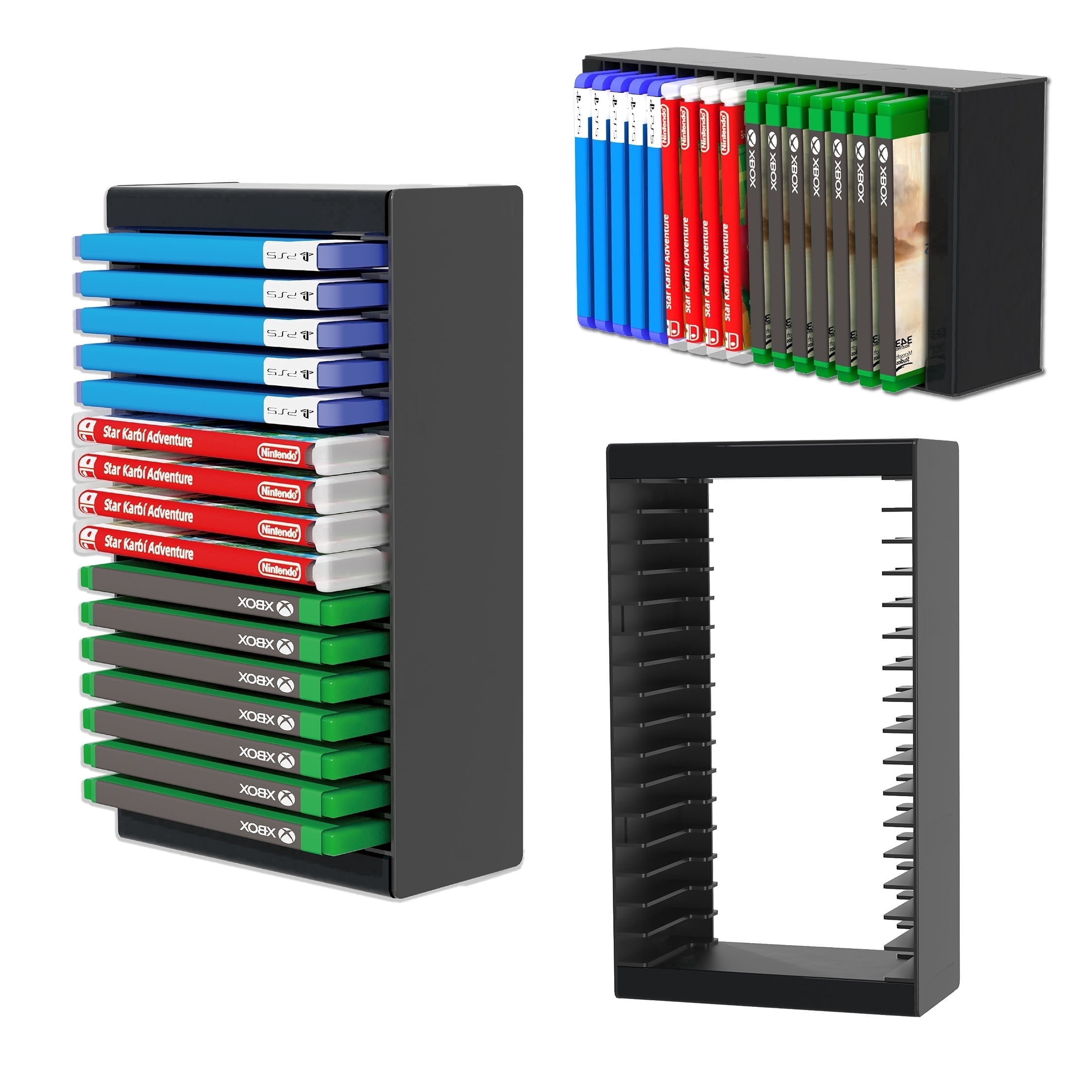 Game Storage Tower Holder, Universal Wall Mount Game Organizers Storage for Nintendo Switch 2/ PS5/4/ XboxOne/Series, 2Pack