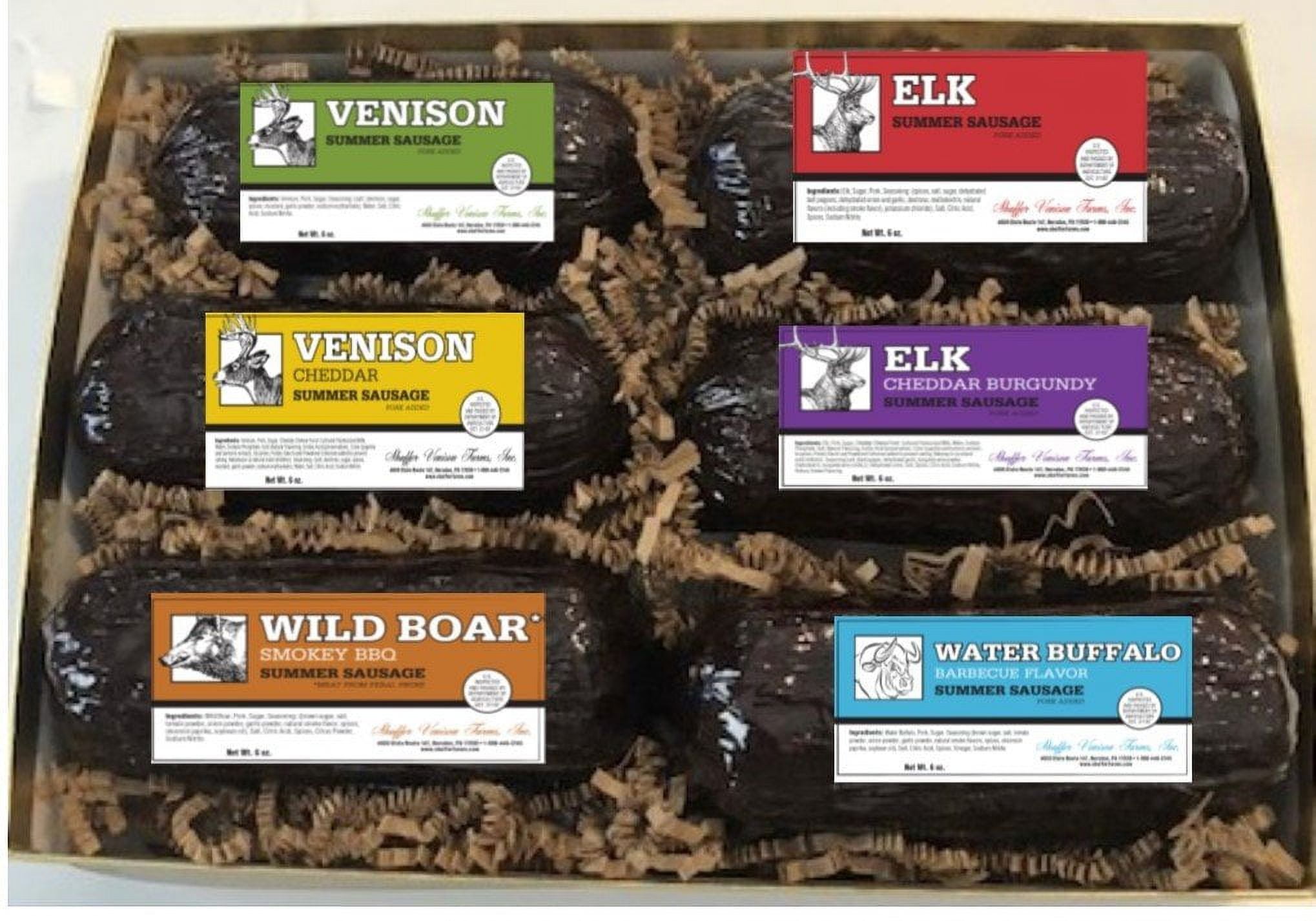 Game Summer Sausage Gift Pack (Venison, Venison Cheddar, Elk, Elk