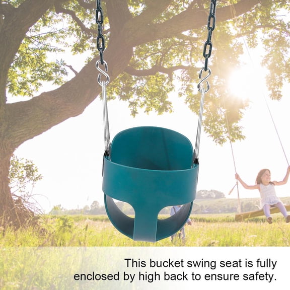 Game Swing,Fully Assembled High Back Full Bucket Toddler Game Swing Seat Green Home Swing
