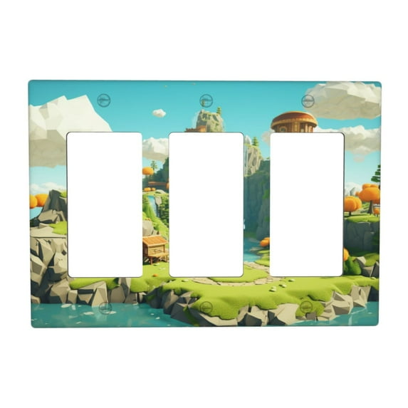 Game Switch Cover Decorative Wall Plate 3-Gang Standard Size