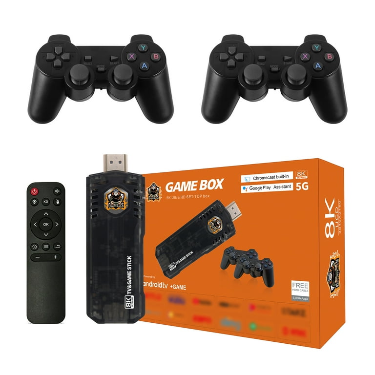 Game TV Stick X8 Android and Game Dual System Android 10.0 comes with  10000+Retor Games Wireless Retro Stick Game Console HDMI 4K UHD Output 