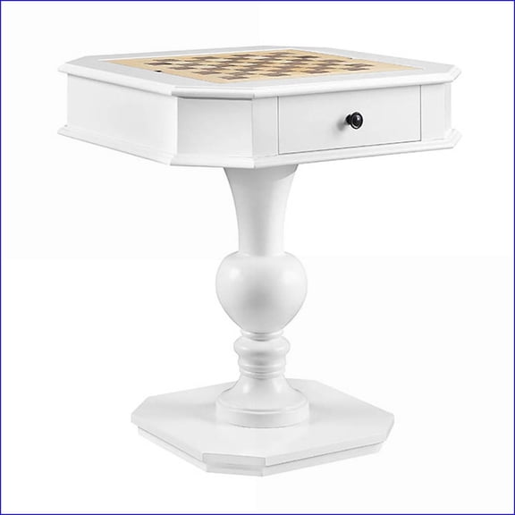 Game Table, Traditional White with 2 Drawers & 3 Game Surfaces | White | Traditional