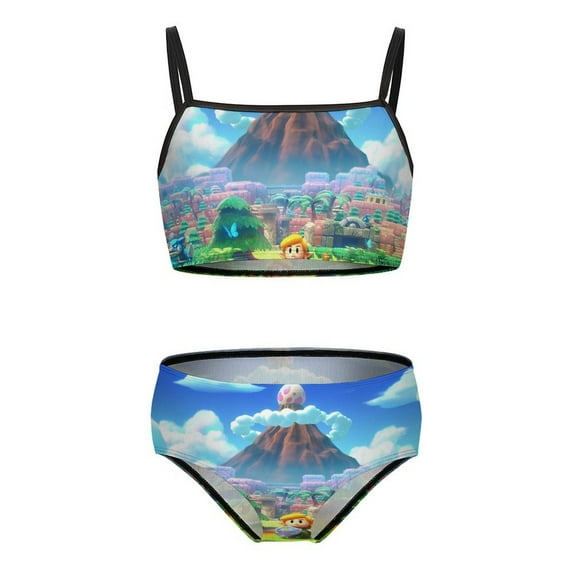 Game The Legend of Zelda Link's Awakening Children's Swimsuit Girls Swimwear 2 Piece Bikini Sets Tankini Summer Beach Vacation Bathing Suit Beachwear