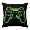 thumbnail image 1 of Game Theme Throw Pillow Cover Green Game Controller Cotton Linen Cushion Cover Throw Pillow Case with Invisible Zipper for Couch Sofa Bed Chair Car 16x16 Inch, 1 of 9