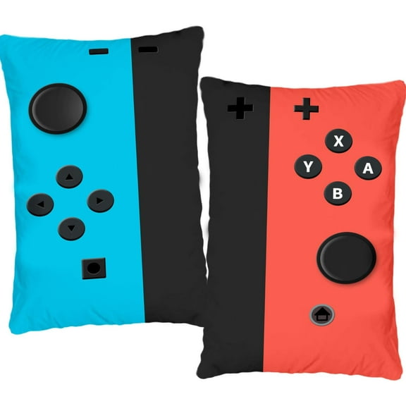 Game Throw Pillow Cases Set of 2 - Gamer Gifts for Teen Boys - Soft Gaming Throw Pillow Cases Cushion Covers for Living Room Bedroom Game Room Decor 12 x 20 inches