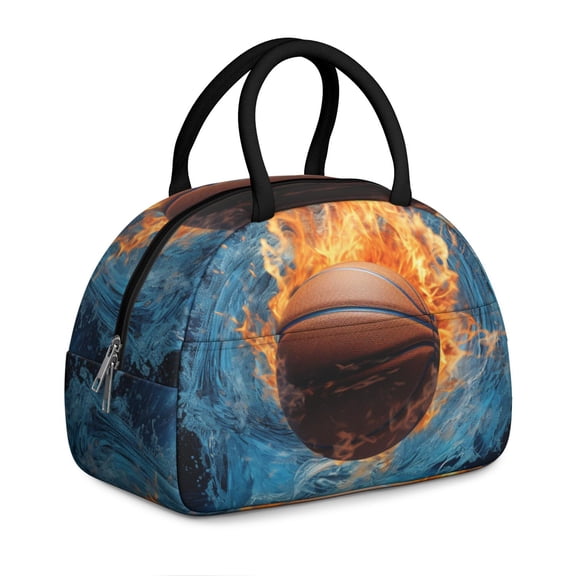 Game Time Lunch Bag – Sports Pattern Insulated Tote with Ball and Team Style, Leakproof and Cool for Daily Use