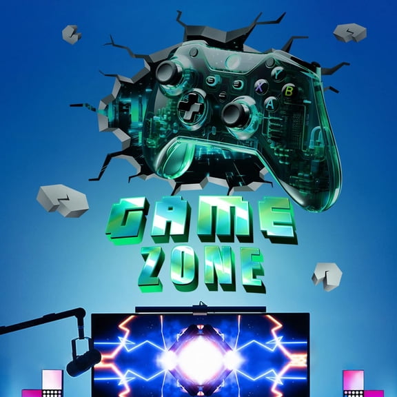 Game Wall Stickers 3D Gamer Controller Wall Decals Teenagers Video Gaming Room Decor for Boys Room Kids Bedroom Playroom