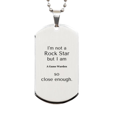 Game Warden Engraved Silver Dog Tag - Not a Rockstar Gift for Birthday, Christmas, Graduation - Unique, Inspirational Confidence Reminder for Game Warden price history and forecast - unknown