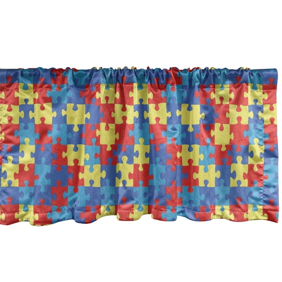 Ambesonne Game Valance Pack of 2, Game Style Form Colorful, 54"X18", Multicolor