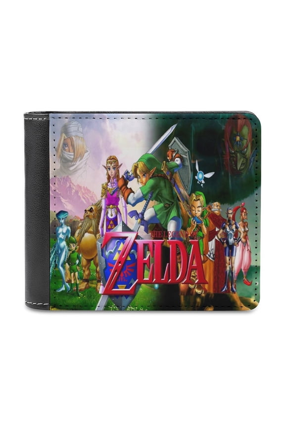 Game Zel-,Da0 Wallet for Men Leather Purse Clutch Card Holders Travel Wallet Thin Money Bag Cash Case