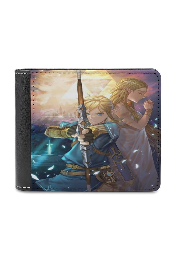 Game Zel-,Da0 Wallet for Men Leather Purse Clutch Card Holders Travel Wallet Thin Money Bag Cash Case