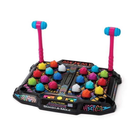 Game Zone Smash-A-Mole Electronic Arcade Game with Lights & Sounds 4 Game Modes Ages 6+