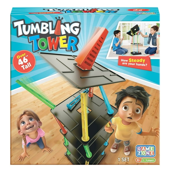 Game Zone Tumbling Tower For 2-4 Players, Ages 6+, Kids & Adults Multiplayer