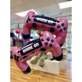 Game controller pink birthday party 3pc balloon decoration add helium for floating, Girl video game player birthday,video game celebration