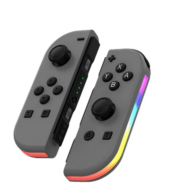Game controller with seven color RGB lighting for Nintendo Switch left right wireless game controller replacement for Switch controller supporting
