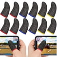 thumbnail image 1 of Game finger sleeves, 5 pairs of each of 3 colors/ 15pcs Anti Slip Finger Cots For Mobile Games Proof And Anti Slip Tools Breathable Screen Gaming Finger Cots, 1 of 6