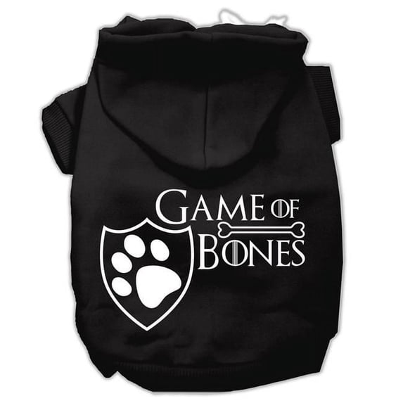 Game of Bones Screenprint Dog Hoodie, Black - 2XL