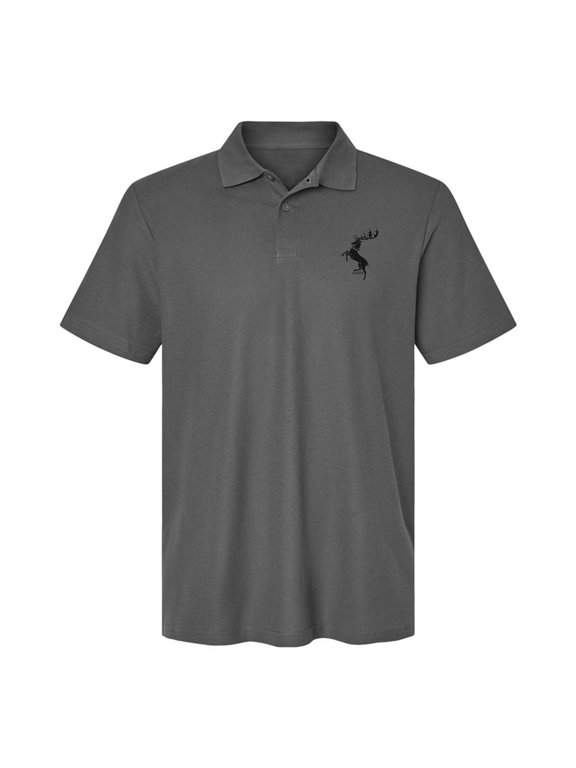 Game of Thrones Baratheon Sigil Cotton Polo Shirt, Charcoal, X-Large