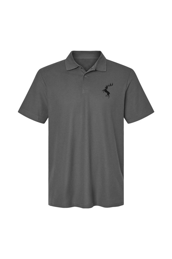 Game of Thrones Baratheon Sigil Cotton Polo Shirt, Charcoal, X-Large