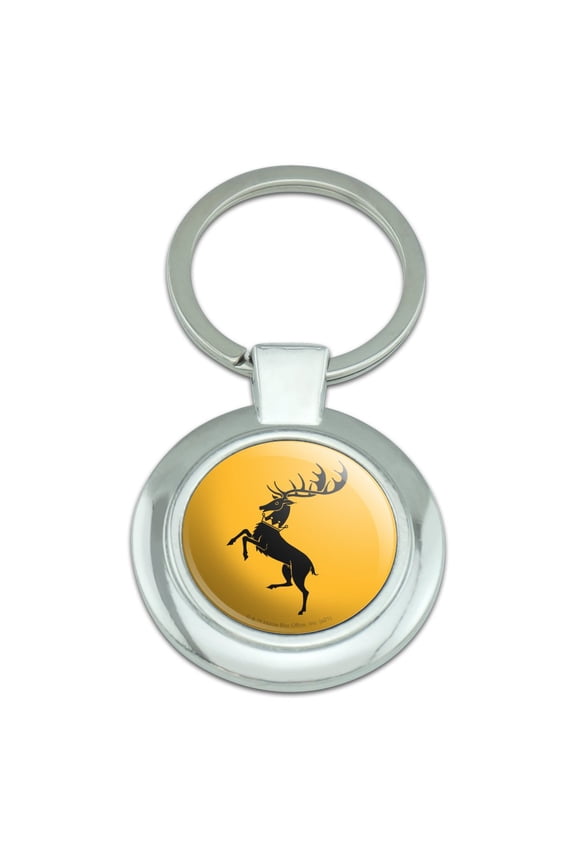 Game of Thrones Baratheon Sigil Keychain Classy Round Chrome Plated Metal