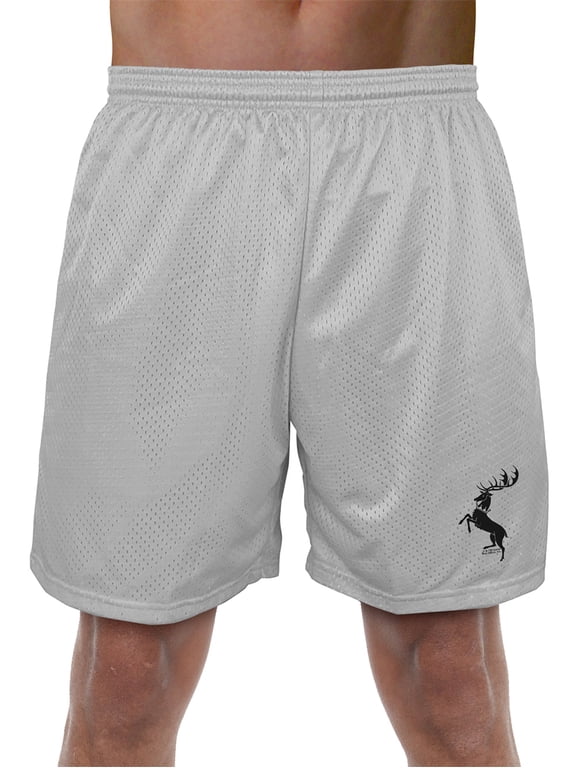 Game of Thrones Baratheon Sigil Mens Lined Mesh Shorts, Silver, Medium