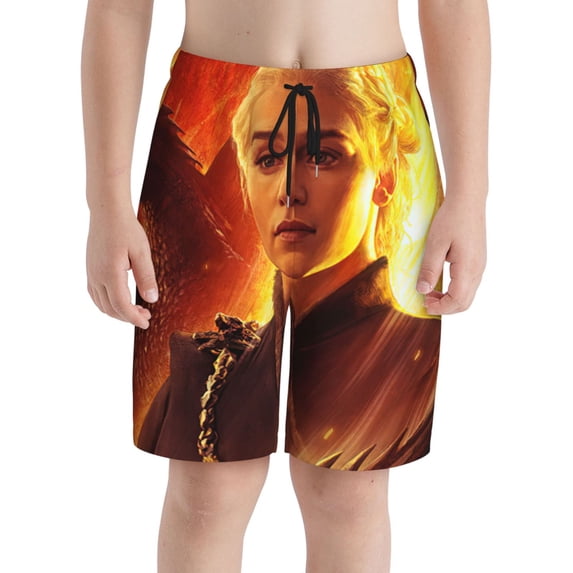 Game of Thrones Boy's Swim Trunks Quick Dry Board Shorts Kids Beach Swim Shorts Bathing Suits Swimsuit