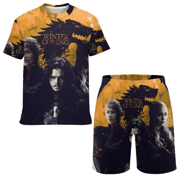 Game of Thrones Boys Short Sleeve T-Shirt And Shorts Outfit Set Activewear Mesh Short Set for Kids