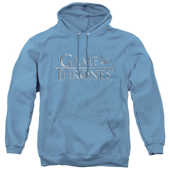 Game of Thrones Chrome Logo Unisex Adult Pull-Over Hoodie,Carolina Blue, Large