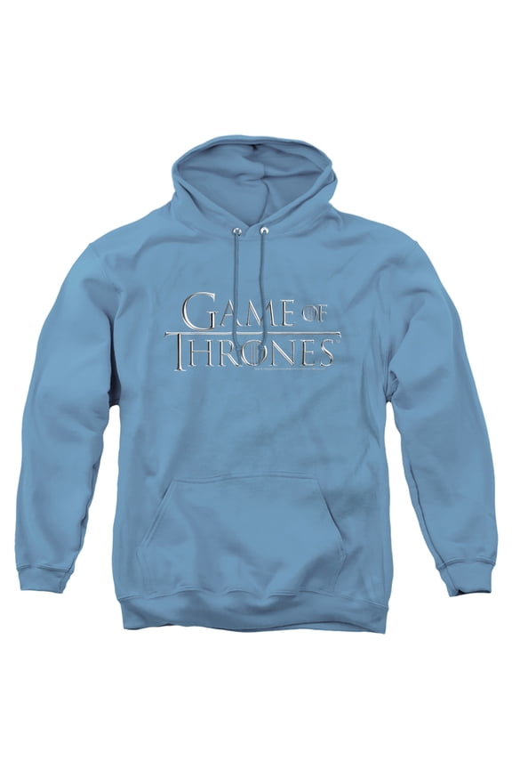 Game of Thrones Chrome Logo Unisex Adult Pull-Over Hoodie,Carolina Blue, Medium
