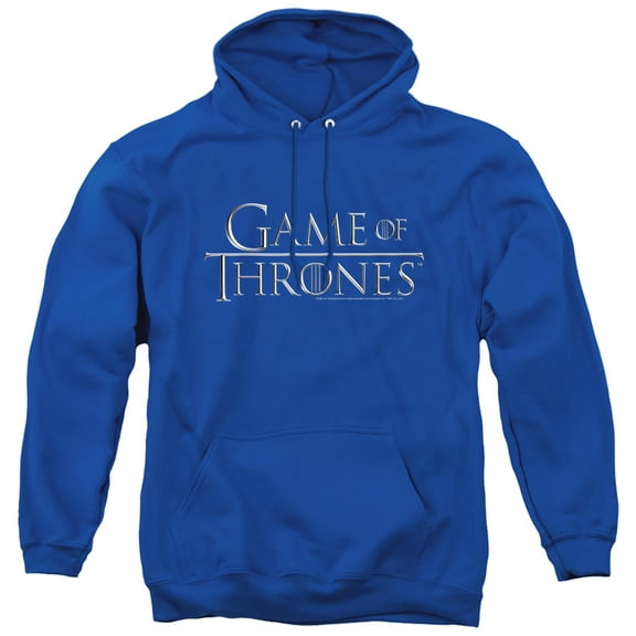 Game of Thrones Chrome Logo Unisex Adult Pull-Over Hoodie,Royal, Large