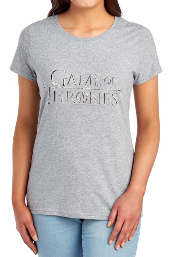 Game of Thrones Chrome Logo Women's T Shirt,Athletic Heather, Small