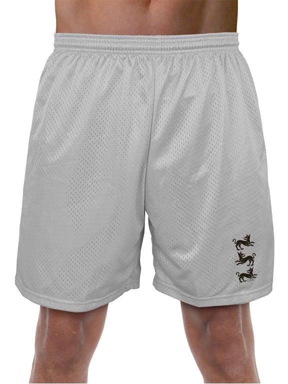 Game of Thrones Clegane Sigil Mens Lined Mesh Shorts, Silver, Small