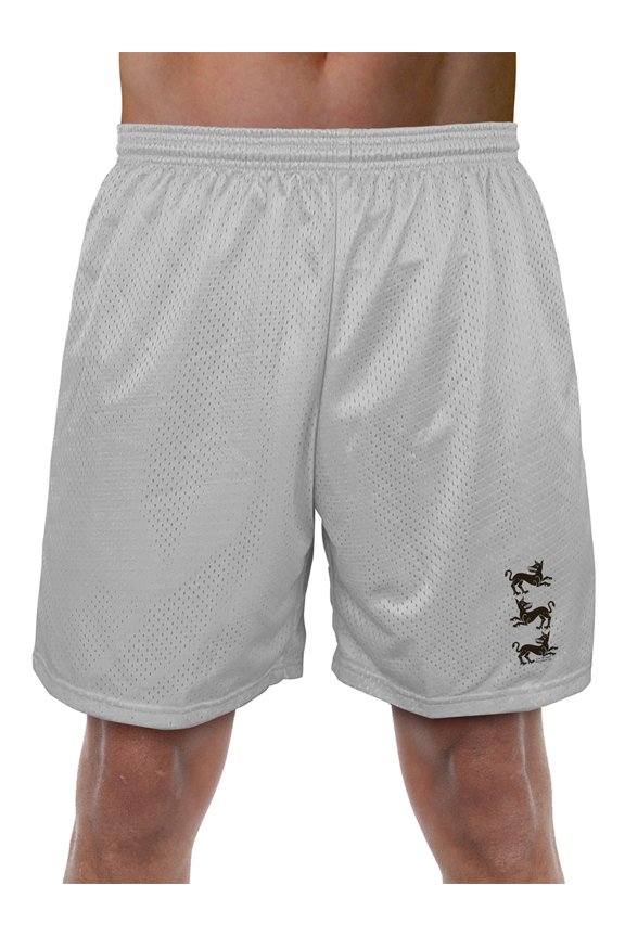 Game of Thrones Clegane Sigil Mens Lined Mesh Shorts, Silver, Small