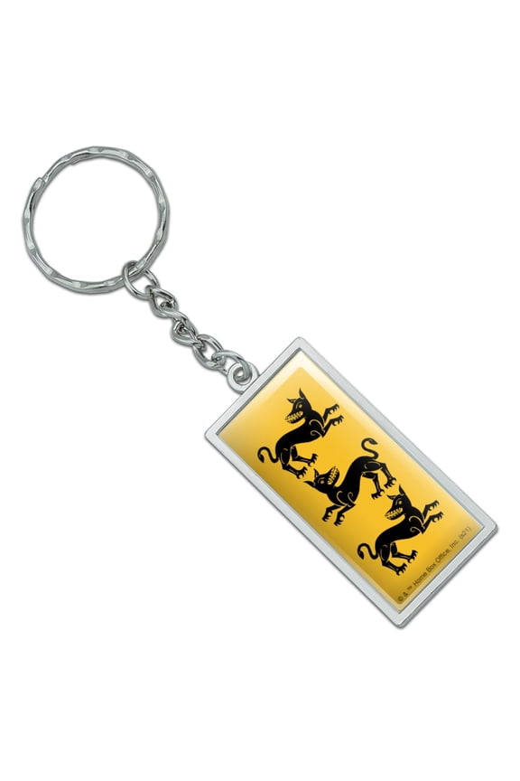 Game of Thrones Clegane Sigil Rectangle Keychain in Chrome Plated Metal
