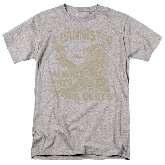 Game of Thrones Debts Unisex Adult T-Shirt, Athletic Heather, Medium